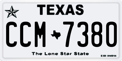 TX license plate CCM7380