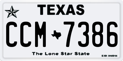 TX license plate CCM7386