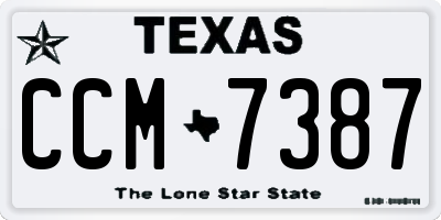 TX license plate CCM7387