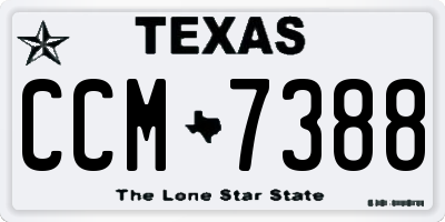 TX license plate CCM7388