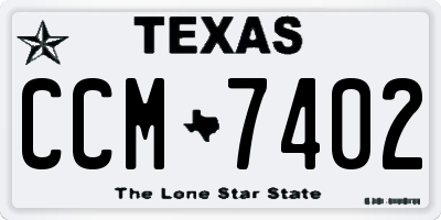 TX license plate CCM7402