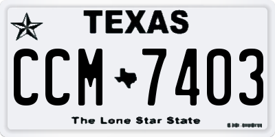 TX license plate CCM7403