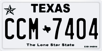 TX license plate CCM7404