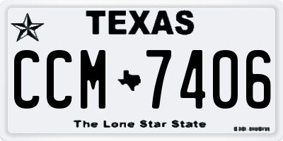 TX license plate CCM7406