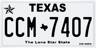 TX license plate CCM7407