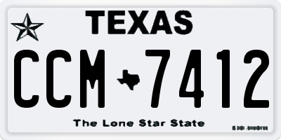 TX license plate CCM7412