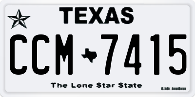TX license plate CCM7415