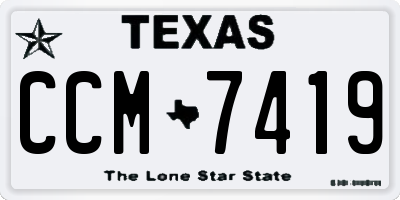 TX license plate CCM7419
