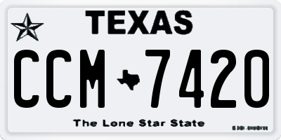 TX license plate CCM7420