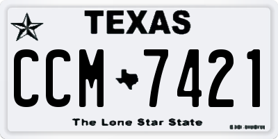 TX license plate CCM7421