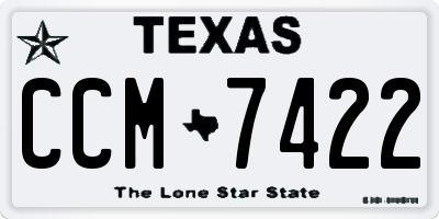 TX license plate CCM7422