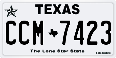 TX license plate CCM7423