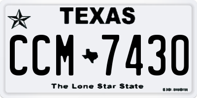 TX license plate CCM7430
