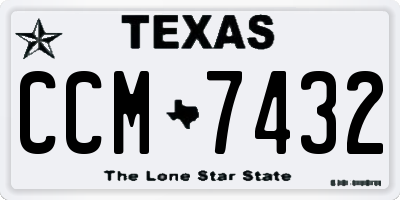 TX license plate CCM7432