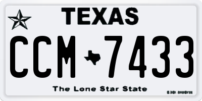 TX license plate CCM7433