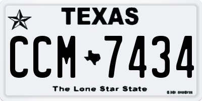 TX license plate CCM7434