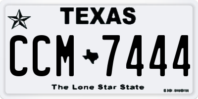 TX license plate CCM7444