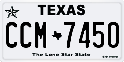 TX license plate CCM7450