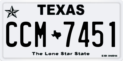 TX license plate CCM7451