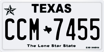 TX license plate CCM7455