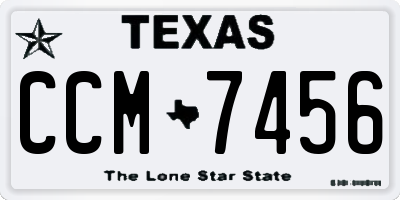 TX license plate CCM7456