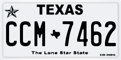 TX license plate CCM7462