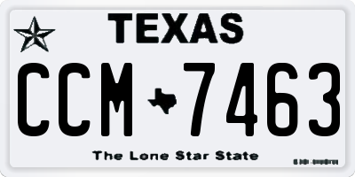 TX license plate CCM7463