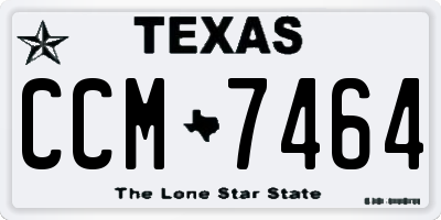 TX license plate CCM7464