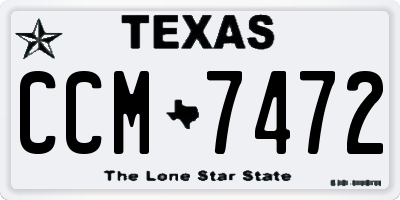 TX license plate CCM7472