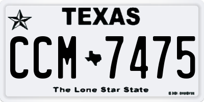 TX license plate CCM7475