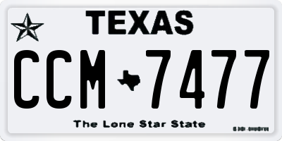 TX license plate CCM7477