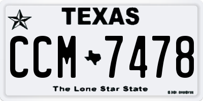 TX license plate CCM7478