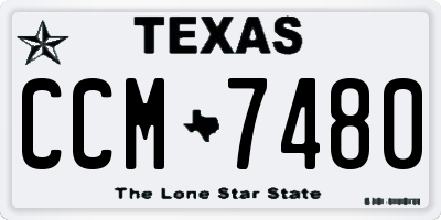 TX license plate CCM7480