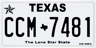 TX license plate CCM7481