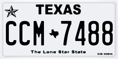TX license plate CCM7488
