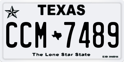 TX license plate CCM7489
