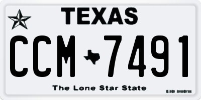 TX license plate CCM7491
