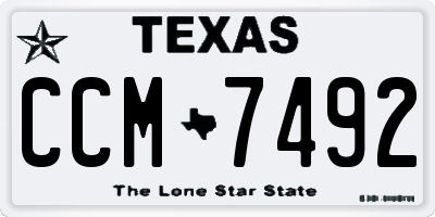 TX license plate CCM7492
