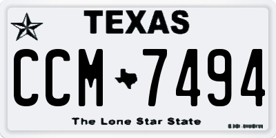 TX license plate CCM7494