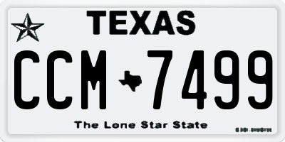 TX license plate CCM7499