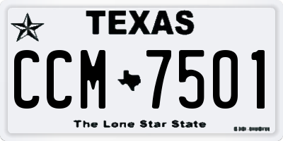 TX license plate CCM7501