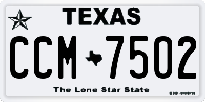 TX license plate CCM7502