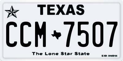 TX license plate CCM7507