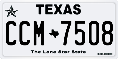 TX license plate CCM7508