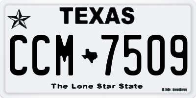 TX license plate CCM7509