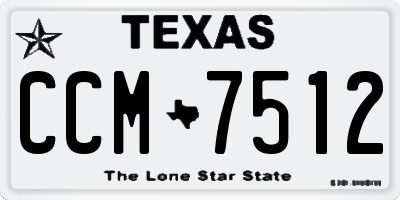 TX license plate CCM7512
