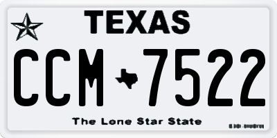 TX license plate CCM7522