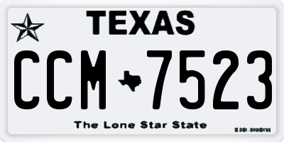 TX license plate CCM7523