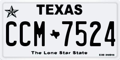 TX license plate CCM7524