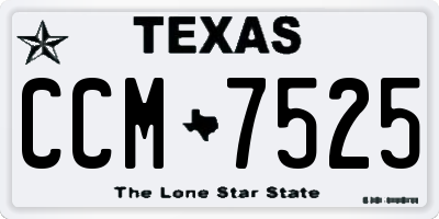 TX license plate CCM7525